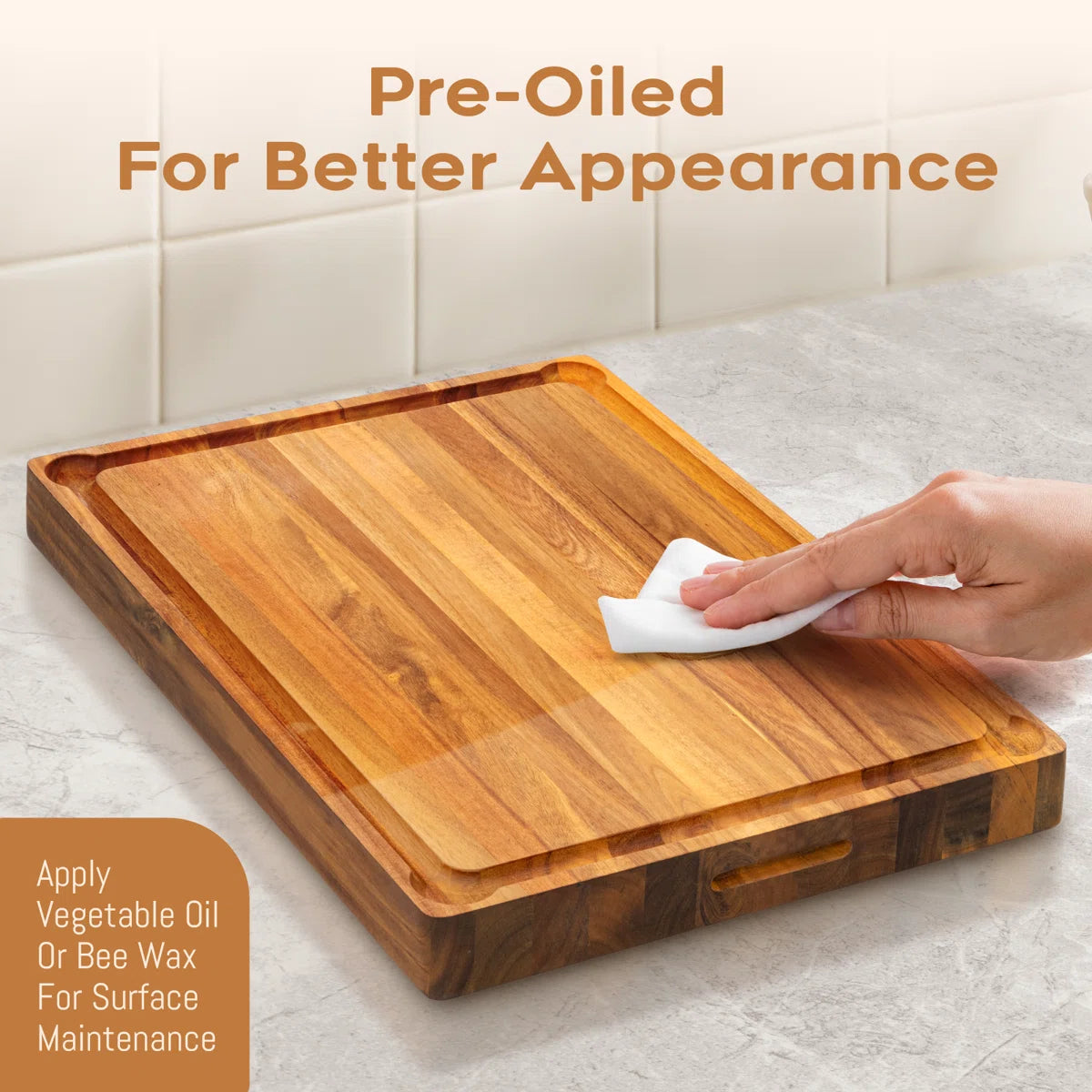 Anders Refined Edge Grain Acacia Cutting Board