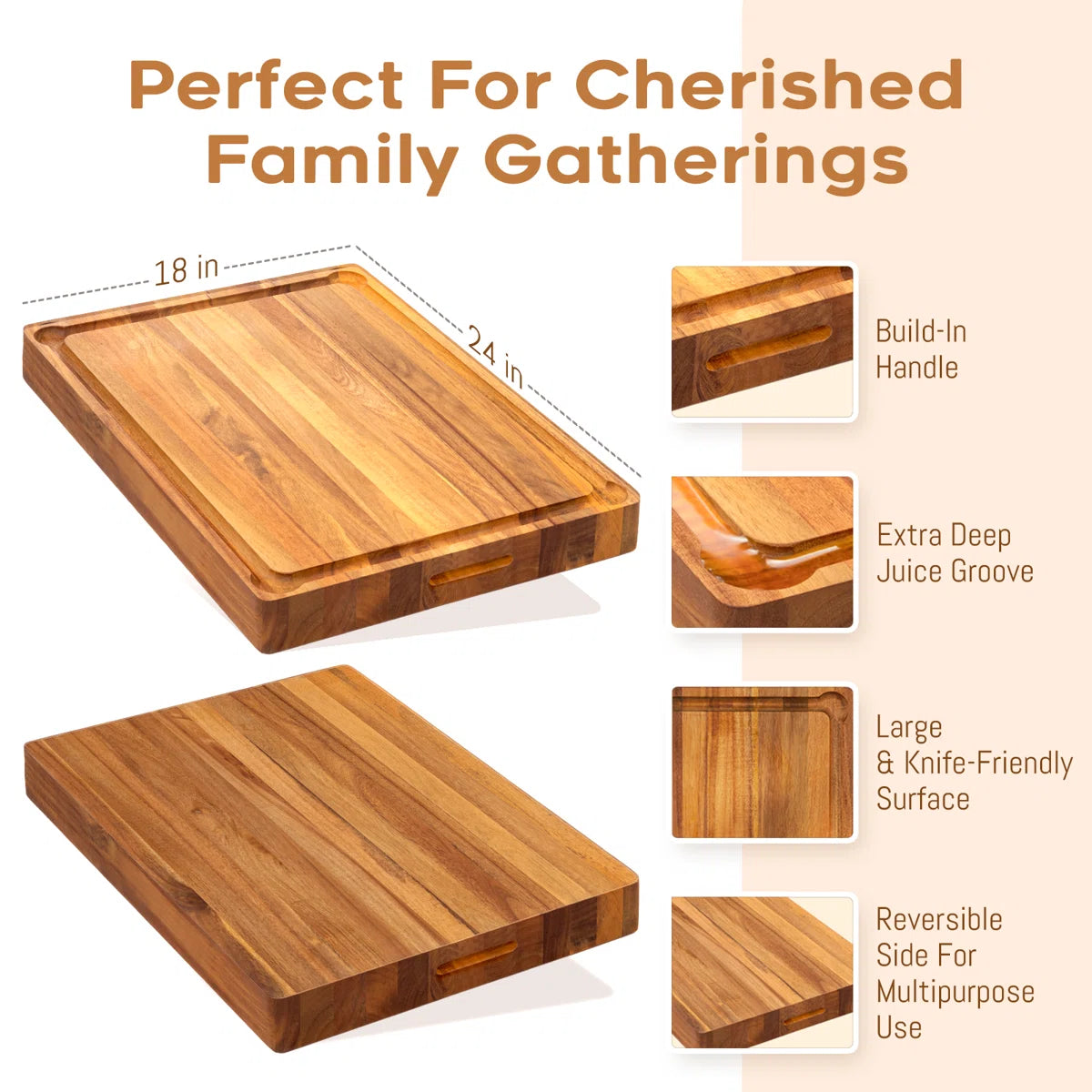 Anders Refined Edge Grain Acacia Cutting Board