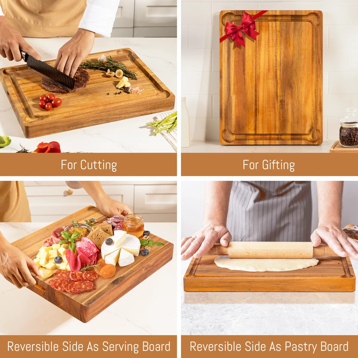 Anders Refined Edge Grain Acacia Cutting Board