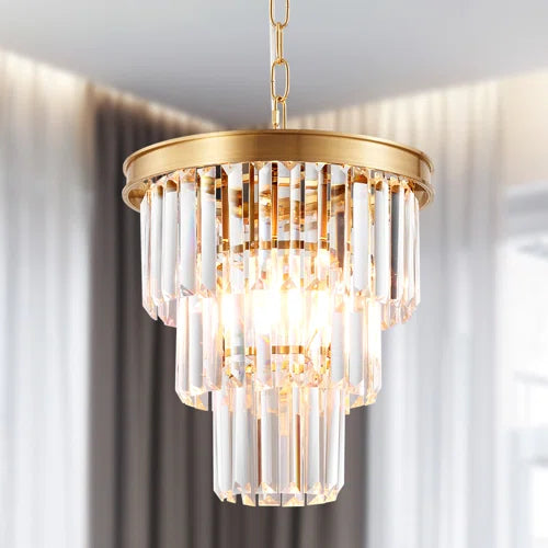 Tasiana 1 - Light Unique Tiered Chandelier with Crystal Accents